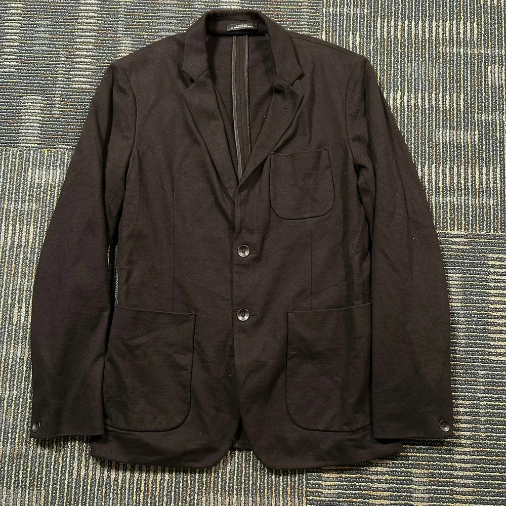 Rag and Bone Blazer Size 38 Black Cotton Unstructured 2-Button Jacket Made USA